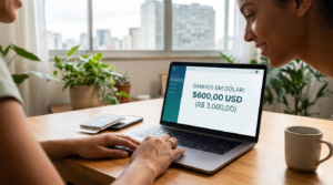 Alguns sites podem gerar uma renda extra em dólar. (Foto: Gemini)