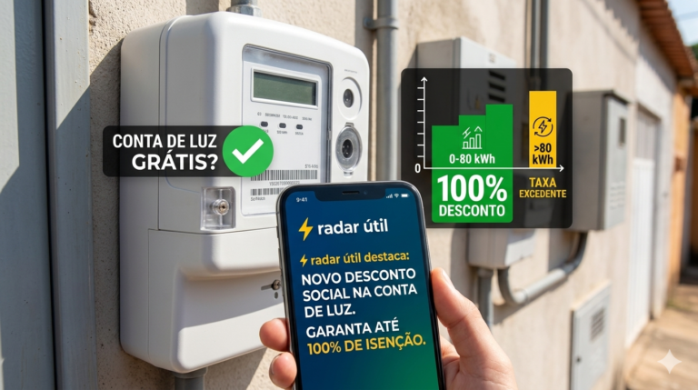 Conta de luz grátis: Alguns brasileiros têm direito. (Foto: Gemini)